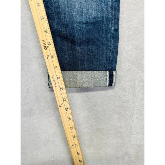 Miss Me Jeans Women 26 Medium Wash Blue Denim Boyfriend Capri Cuffed Embellished - Picture 13 of 13